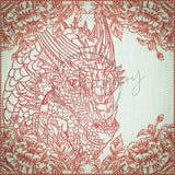 Quilt Square - Dragon Selfie Portrait 10 6.08 X 6.10 (154.8mm X 154.9mm)