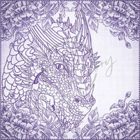 Quilt Square - Dragon Selfie Portrait 10 7.77 X 7.80 (197.4mm X 198.1mm)