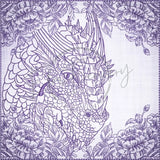 Quilt Square - Dragon Selfie Portrait 10 7.77 X 7.80 (197.4mm X 198.1mm)