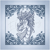 Quilt Square - Dragon Selfie Portrait 2 5.03 X 5.02 (127.8mm X 127.5mm)