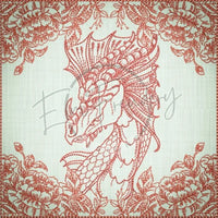 Quilt Square - Dragon Selfie Portrait 2 6.08 X 6.10 (154.8mm X 154.9mm)