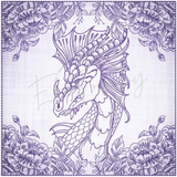 Quilt Square - Dragon Selfie Portrait 2 7.77 X 7.80 (197.4mm X 198.1mm)