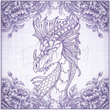 Quilt Square - Dragon Selfie Portrait 2 7.77 X 7.80 (197.4mm X 198.1mm)