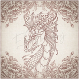 Quilt Square - Dragon Selfie Portrait 2 9.97 X 10.00 (253.2mm X 254mm)