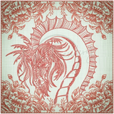 Quilt Square - Dragon Selfie Portrait 3 6.08 X 6.10 (154.8mm X 154.9mm)