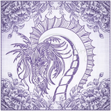 Quilt Square - Dragon Selfie Portrait 3 7.77 X 7.80 (197.4mm X 198.1mm)