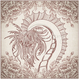 Quilt Square - Dragon Selfie Portrait 3 9.97 X 10.00 (253.2mm X 254mm)