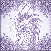 Quilt Square - Dragon Selfie Portrait 4 7.77 X 7.80 (197.4mm X 198.1mm)