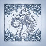 Quilt Square - Dragon Selfie Portrait 5 5.03 X 5.02 (127.8mm X 127.5mm)