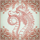 Quilt Square - Dragon Selfie Portrait 5 6.08 X 6.10 (154.8mm X 154.9mm)