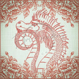 Quilt Square - Dragon Selfie Portrait 5 6.08 X 6.10 (154.8mm X 154.9mm)