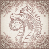 Quilt Square - Dragon Selfie Portrait 5 9.97 X 10.00 (253.2mm X 254mm)