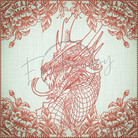 Quilt Square - Dragon Selfie Portrait 6 6.08 X 6.10 (154.8mm X 154.9mm)