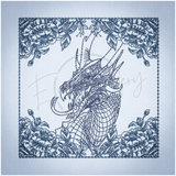 Quilt Square - Dragon Selfie Portrait 6 5.03 X 5.02 (127.8mm X 127.5mm)