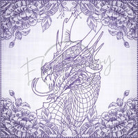 Quilt Square - Dragon Selfie Portrait 6 7.77 X 7.80 (197.4mm X 198.1mm)