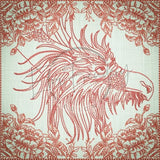 Quilt Square - Dragon Selfie Portrait 7 6.08 X 6.10 (154.8mm X 154.9mm)