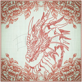 Quilt Square - Dragon Selfie Portrait 8 6.08 X 6.10 (154.8mm X 154.9mm)
