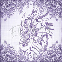 Quilt Square - Dragon Selfie Portrait 8 7.77 X 7.80 (197.4mm X 198.1mm)