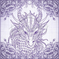 Quilt Square - Dragon Selfie Portrait 9 7.77 X 7.80 (197.4mm X 198.1mm)