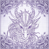 Quilt Square - Dragon Selfie Portrait 9 7.77 X 7.80 (197.4mm X 198.1mm)