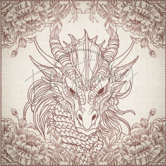 Quilt Square - Dragon Selfie Portrait 9 9.97 X 10.00 (253.2mm X 254mm)
