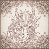 Quilt Square - Dragon Selfie Portrait 9 9.97 X 10.00 (253.2mm X 254mm)