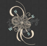 Quilt Square - Steampunk Compass Rose