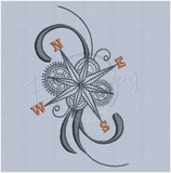 Quilt Square - Steampunk Compass Rose