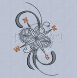 Quilt Square - Steampunk Compass Rose