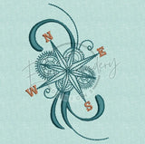 Quilt Square - Steampunk Compass Rose