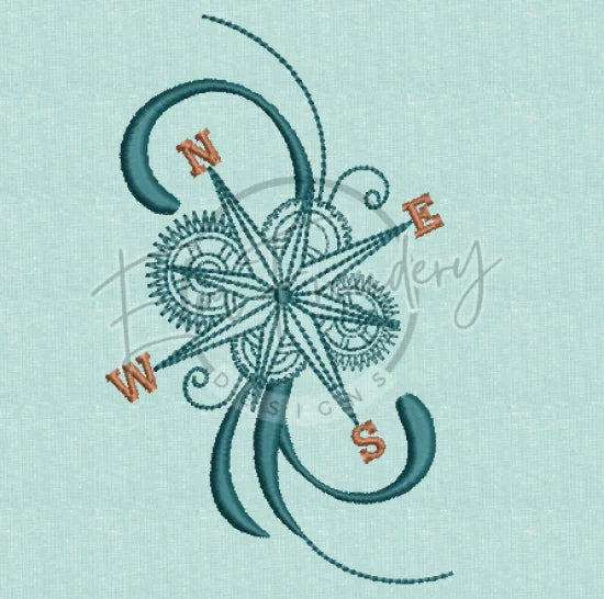 Quilt Square - Steampunk Compass Rose