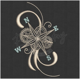 Quilt Square - Steampunk Compass Rose
