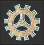Quilt Square - Steampunk Gear Applique