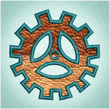 Quilt Square - Steampunk Gear Applique