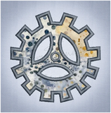 Quilt Square - Steampunk Gear Applique