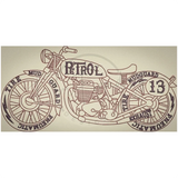 Retro Motorcycle 4.89 X 10.05