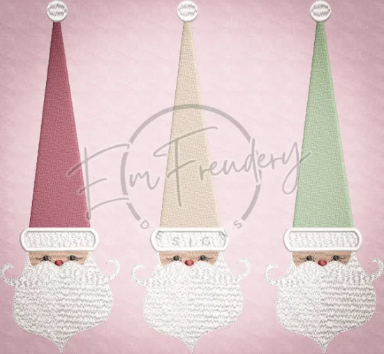 Retro Triple Santa 10.01 X 10.87 (254.3mm X 276.1mm)