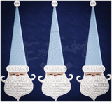 Retro Triple Santa 6.11 X 6.64 (155.2mm X 168.7mm)