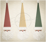 Retro Triple Santa 7.69 X 8.35 (195.3mm X 212.1mm)