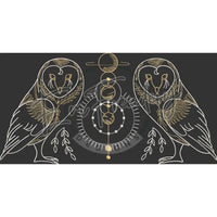 Sacred Geometry Owls 5.96 X 11.63