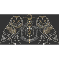 Sacred Geometry Owls 5.96 X 11.63