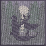Santa And Deer Silhouette 4.94 X 4.93