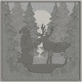 Santa And Deer Silhouette 6.11 X 6.12