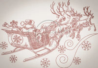 Santa’s Sleigh Sketch 7.68 X 11.00 (195Mm 279.4Mm)