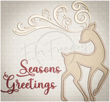Seasons Greetings Reindeer Applique 10.02 X 10.74 (254.5Mm 272.8Mm)