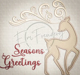 Seasons Greetings Reindeer Applique 10.02 X 10.74 (254.5Mm 272.8Mm)