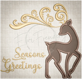 Seasons Greetings Reindeer Applique 6.22 X 6.67 (158Mm 169.4Mm)