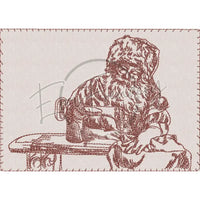 Sewing Santa Sketch Design 4.91 X 6.89