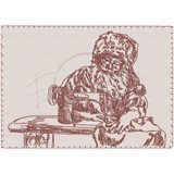 Sewing Santa Sketch Design 4.91 X 6.89