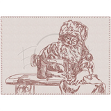 Sewing Santa Sketch Design 7.40 X 10.39